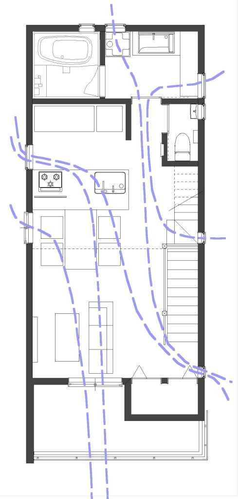 面積容積を広く大きくする木造2階建てロフト付き狭小住宅の間取りプラン設計 | 建築家31会